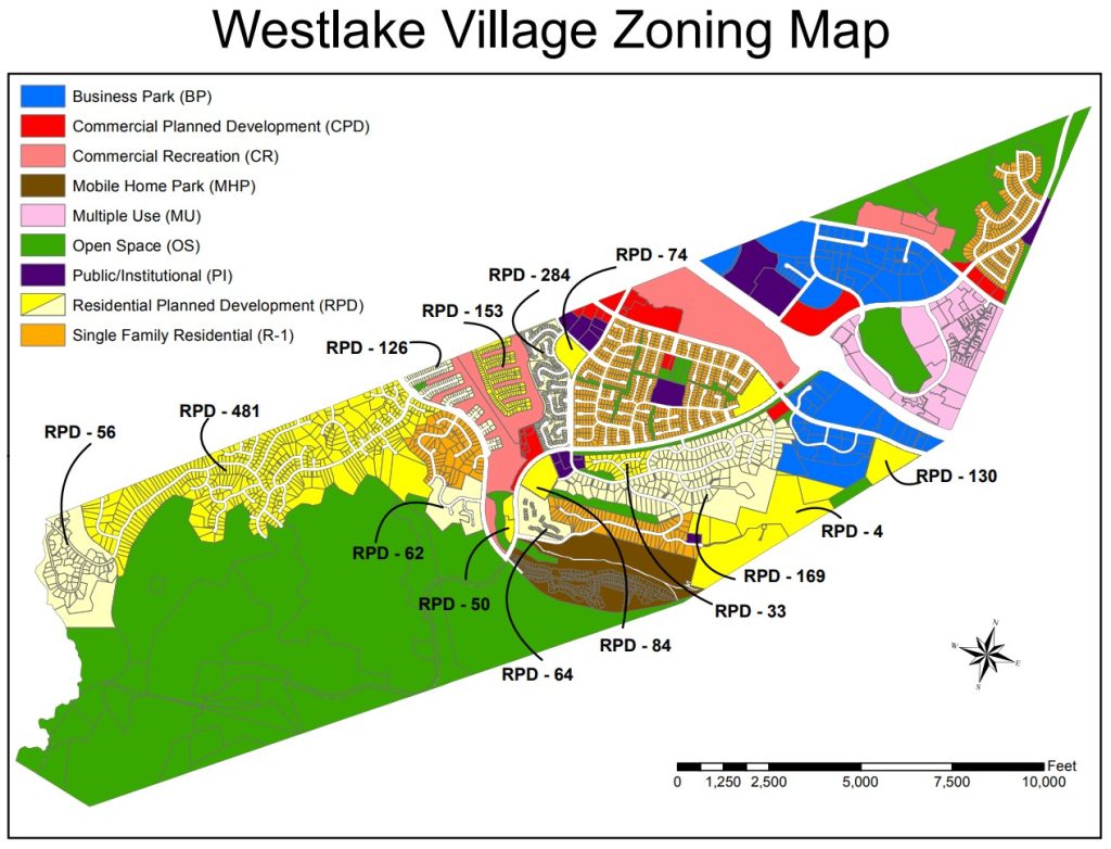 Westlake Village Zoning Map